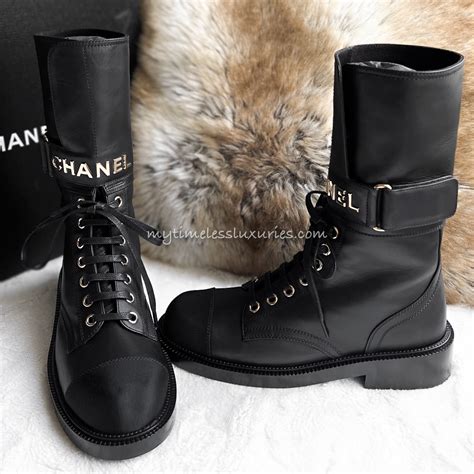 biker boots chanel|chanel shoe laces for boots.